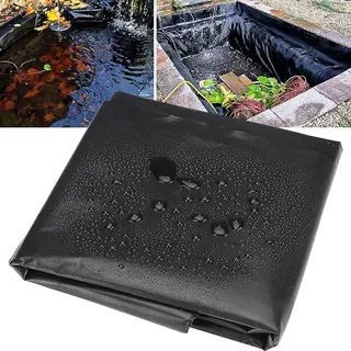 Teichfolie für den Außenbereich, 4x4m 4x5m 4x6m 4x8m, schwarze flexible Teichfolie für unregelmäßige Formen | Unterlage, faltbare HDPE-Teichfolie für Gartenbäche, Springbrunnen, Wasserfälle(1x6m)
