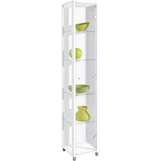 fif Möbel Standvitrine OPTIMA 32 x 33 x 172 cm Weiß