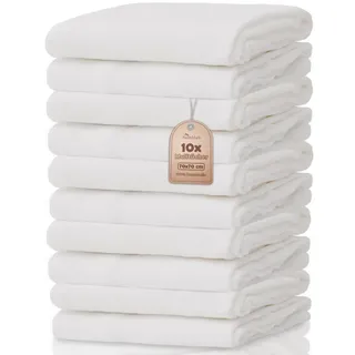 NatureMark Stoffwindeln 10er-Set Mulltücher Mullwindeln 70x70cm (Set, 10-St), 100% Baumwolle weiß