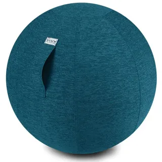 VLUV Sitzball BOL STOV Stoff-Sitzball, ergonomisches Sitzmöbel für Büro und Zuhause, Farbe: Petrol (blau-grün), Ø 60cm - 65cm, hochwertiger Möbelbezugsstoff, robust und formstabil, mit Tragegriff blau|grün