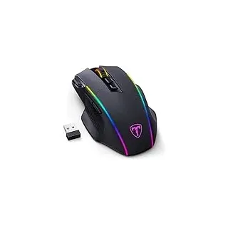 RisoPhy Gaming Maus Kabellose RGB,2.4G/USB-C/Bluetooth Maus mit 8 Programmierbare Tasten/10000DPI/7 RGB Beleuchtung,Wireless Ergonomische Maus für PC/Mac Gamer