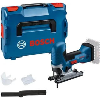 Bosch PRO 18V System Akku Stichsäge GST 18V-125 S (ideal für Kurven- und Abschnitte, SDS-Sägeblatthalter, inkl. 1x Stichsägeblatt, Absaug-Set, in L-BOXX)