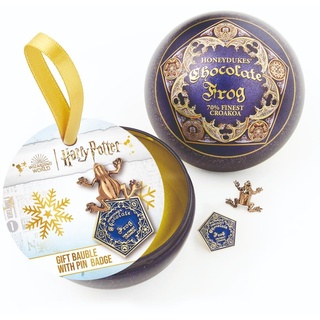 Offizielle Harry Potter Weihnachtsdekoration, Schokoladenfrosch, mit Brosche, One Size, Zinn, ohne Edelsteine, One Size, Weißblech, Kein Edelstein, One Size, Weißblech, Kein Edelstein