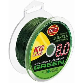 WFT KG 8 grün 150m - Geflochtene Angelschnur, Durchmesser/Tragkraft:0.12mm / 15kg Tragkraft