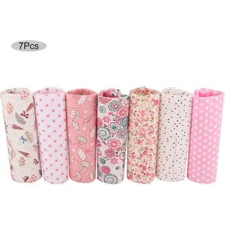Baumwollstoffe 25X25cm, Nähstoffe 7 Stück Patchworkstoff Quadratische Nähte, Sto