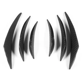 6-teiliges Set Carbon-strukturierter Entenschnabel-spoilerlippen-splitter-diffusor-stoßstangen-finnen-schürze Auto