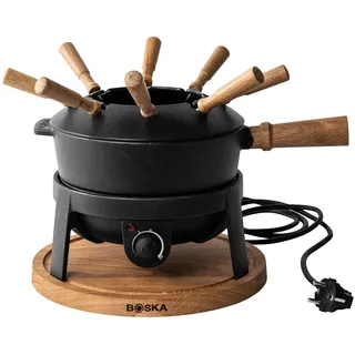 Boska Fondueset Pro - Premium Fondue - Käsefondue - Schokofondue - Hotpot - Für 8 personen - Topf set -Extralanges Kabel - Gusseisen - Elektrisch - Fondue gerät