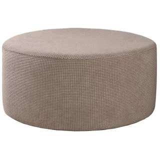 Odaima Hockerbezug Rund Fußhocker Bezug Ottomane Rund Schonbezug 40/50/60cm Stretch Jacquard Husse für Fußhocker Ottomanischer Hocker-Bezug Überzug Hocker Protector Waschbar(#2,70x70cm/27.5x27.5in)