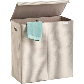 Zeller Present Wäschesammler 2-Fächer STRIPES 2-fach beige