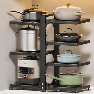 devesanter Topf Organizer, mit 7 verstellbaren Fächern,Kitchen Cabinet, Heavy Duty Pfanne Rack unter Spüle Organizer für Töpfe, Pfannen und Deckel
