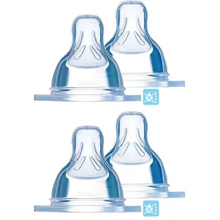 MAM Seiden Sauger Set // Größe 4 Tropffrei // ab 4+ Monate // 4er Set // Auslaufsicher – für erste eigene Trinkversuche