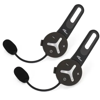 @tec BuddyChat Duo, Headset Intercom, 2er-Set, Bluetooth 3.0 Gegensprechanlage, Reichweite bis 1 km, DSP-Geräuschunterdrückung, Wasser- und staubgeschützt