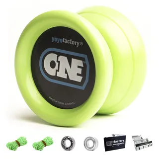 YoyoFactory ONE Yo-Yo - GRÜN (Vom Anfänger Zum Profi, Moderne Leistung YoYo, Metall Kugellager, Schnur und Anleitung Enthalten)