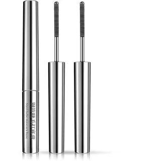 Iron Eye Mascara mit Metallbürste, Natürliche, Verlängernde und Pflegende Mascara, Borstenlose Metallwimpernbürste, Wasserdicht und Langanhaltend, Wimperntusche für ältere und junge Frauen (2PC)