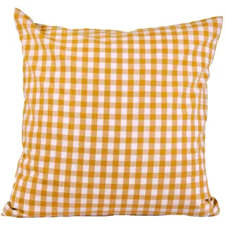 Hans-Textil-Shop Kissenbezug Karo 1x1 cm Reißverschluss - Kissenhülle, Kissen, Sofakissen, Kopfkissen, Dekokissen, Landhaus, Karomuster, Kariert (30x30 cm, Gelb)