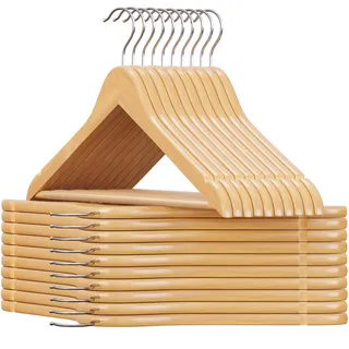 Songmics Kleiderbügel Holz Beige 20 St.