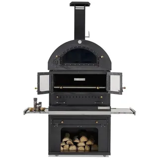 JVmoebel Grillkamin Eleganter Grillkamin aus Edelstahl in Schwarz für Garten und Terrasse, Made in Europe schwarz