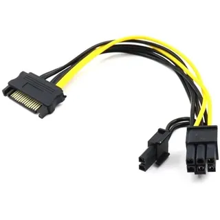 Adapter SATA zu PCIe 6+2 (8) pin Stromversorgung für GPU 20cm s-ata Grafikkarte