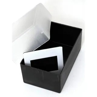 Box Aufbewahrungsbox für Dias schwarz mit halbtransparentem Deckel