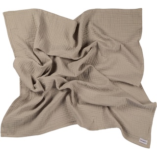 Clinotest Musselintücher Baby - 1Stk. 80x80cm - waschbare Mulltücher ohne Einlaufen - saugstarke Baby Spucktücher aus 100% Musselin-Baumwolle - weiches und atmungsaktives Pucktuch (beige)