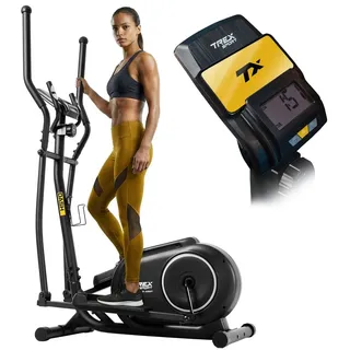 trex sport Crosstrainer für zuhause TX-400CT DASH | Ellipsentrainer 10-stufiger Widerstand, Pulssensoren, Display, Tablet-Halterung | leise, bis 1... - Schwarz