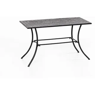 Gartentisch Mosaik GISMO, ca. 120 x 60 x 75 cm - Schwarz