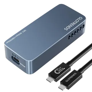 GLOTRENDS EM6003 80Gbps M.2 NVMe SSD-Gehäuse, kompatibel mit Thunderbolt 5/4/3/USB4 und USB 3.2 (20Gbps)/3.1/3.0/2.0, bis zu 7.000 MB/s mit PCIe 4.0 x4-Bus, unterstützt 8 TB SSD, JHL9480 B2-Controller