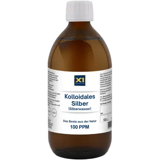 Kolloidales Silberwasser 100% natürlich - in Braunglasflasche mit auffüllbarer 30ml Sprayflasche - Reinstes Silber und reinstes Wasser - tägliche Produktion in Deutschland (100 ppm, 500 ml)