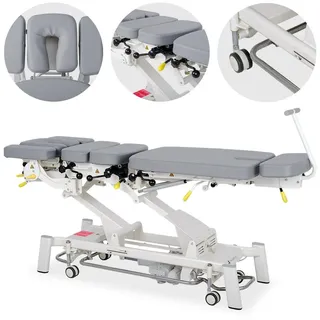 Habys Upright Chiro Z7 | Elektrische Behandlungsliege Therapieliege | für Physiotherapeuten, Chiropraktiker | Höhenverstellbar 197 x 56 cm | 7-Segmente | MDR-Zertifizieriung | Grau
