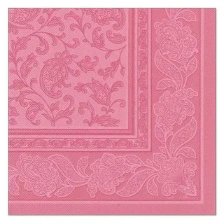 Papstar 20 Servietten ROYAL Collection" 1/4-Falz 40 x 40 cm rosa "Ornaments"