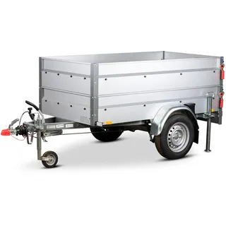 Stema PKW-Anhänger 'Basic Plus 1000' gebremst 1000 kg mit Bordwandaufsatz und Abstellstützen