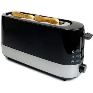 KORONA Toaster Langschlitz-Toaster 23 cm mit Brötchenaufsatz und Bräunungsstufen schwarz