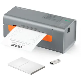Vevor Etikettendrucker 40-108 mm Labeldrucker Thermodrucker 203 Dpi Etikettendrucker 150 mm/s Versandetiketten Drucker Thermo-Direkt Etikettendruckgerät Usb