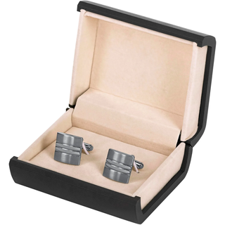 Manschettenknöpfe FIRETTI "matt glänzende Optik", grau (metallfarben), Manschettenknöpfe, Herren, L: 15mm, Metall, B:15mm