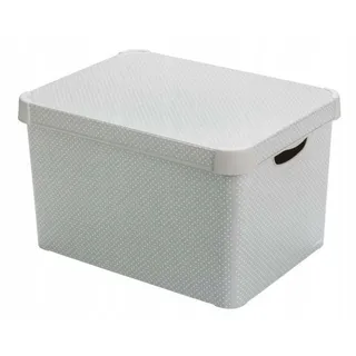 Curver Deco Stockholm L Aufbewahrungsbox mit Deckel Dots
