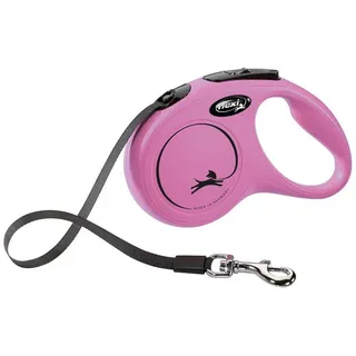 flexi Flexileine FLEXI Rollleine New CLASSIC Gurt - 5m, bis 15kg Farbe: Pink rosa