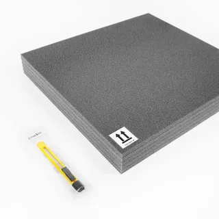 Adam Hall 19" Parts KYOTO FOAM - Inlay für Rackschubladen zuschneidbar | grau; 2HE