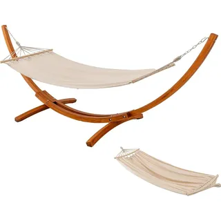 belonid Hängematte mit Gestell, Mit 2 Hängematte, 200kg Belastbarkeit, 320x120x120 cm, Höhenverstellbar, Für Garten, Terrasse und Balkon