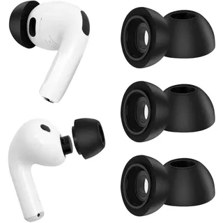 Ersatz-Ohrstöpsel für AirPods Pro 3, weiche Memory-Schaumstoff-Ohrstöpsel für AirPods Pro der 3 2025. Generation, kein Silikondruck, rutschfestes Design, passend für Ladecase, 3 Paar (L, Schwarz)