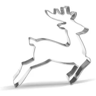 luxuskollektion Ausstechform Rentier Edelstahl 13 cm Springend für Weihnachtspartys