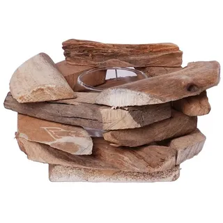 creedwood Windlicht MIO Holz Beige