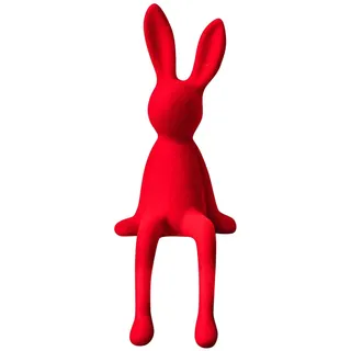 Osterdeko Deko Hase Sitzend beflockt Osterhase Frühling Osterdeko für Tisch Fensterbank & Wohnzimmer Dekorativer Putziger Osterhase Hasi mit Beflockte (E)