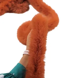 Vayliro 2m Kunstfell Band Breite 6cm Kunstfuchspelzband Dekoband Kunstfell Bordüre Plüschband Kunstpelz Pelzband zum Basteln Für DIY Nähen Handwerk Kleidung Weihnachtsdekorationen,Rotbraun