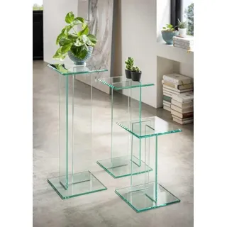 möbelando Beistelltisch >7/149< in Klarglas, Glas - 25x41x25cm (BxHxT)