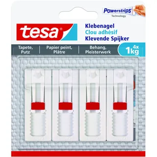 Tesa Klebenagel für Tapeten und Putz verstellbar (max. 1 kg)