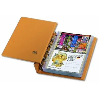 SAFE 7893 Compact Album Standard in blau + 20 Blätter 7873 für neue Karten Postkartenalbum Ansichtskartenalbum Briefealbum mit 20x Ergänzungsblättern Postkartenhüllen 7873 mit 2 Taschen 164 x 110 mm klar transparent oder mit sandfarbenen Folienzwischenblättern = für 80 Ansichtskaten Maximumkarten