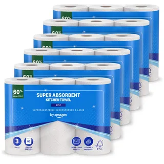 PRESTO Presto: Jumbo Kéchenrollen 18 Rollen 3-lagige Blätter 80 Stück), Haushaltspapier à 18 Stk