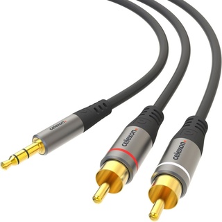 Celexon 2x Cinch auf 3,5mm Stereo Klinke Audiokabel 2,0m - Professional Line