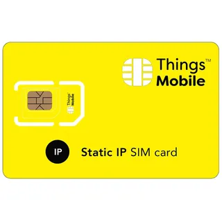 SIM-Karte mit STATISCHE IP-ADRESSE - Things Mobile - mit weltweiter Netzabdeckung und Mehrfachanbieternetz GSM/2G/3G/4G. Ohne Fixkosten und ohne Verfallsdatum. 10 € Guthaben inklusive