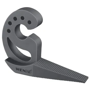 WENKO Multi-Stop Mod. Multi-STOP vielseitiger Tür-& Fensterstopper Puffer Türpuffer Keil Fingerschutz für Türen Fenster & Schubladen flexibel anpassbar aus Kunststoff Maße 11,8 x 7,7 x 2,5cm Anthrazit